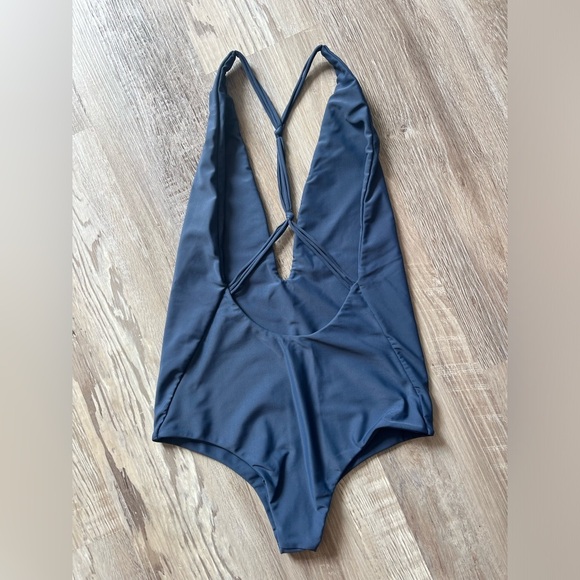 Mikoh blue deep plunge one piece swimsuit size small - Picture 4 of 8